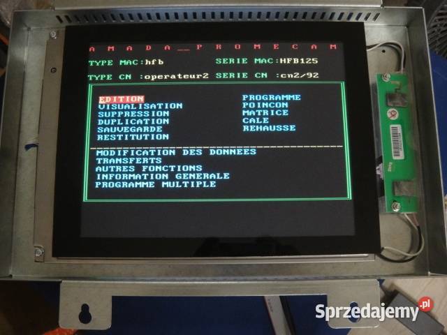 Monitor sterowania AMADA HFBO APX ITS2 ITPS2 Warszawa sprzedam