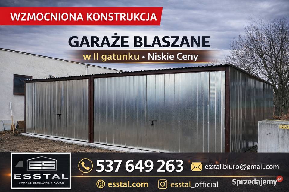 Garaż Blaszany Ocynkowany 2stanowiskowy Garaże Jędrzejów