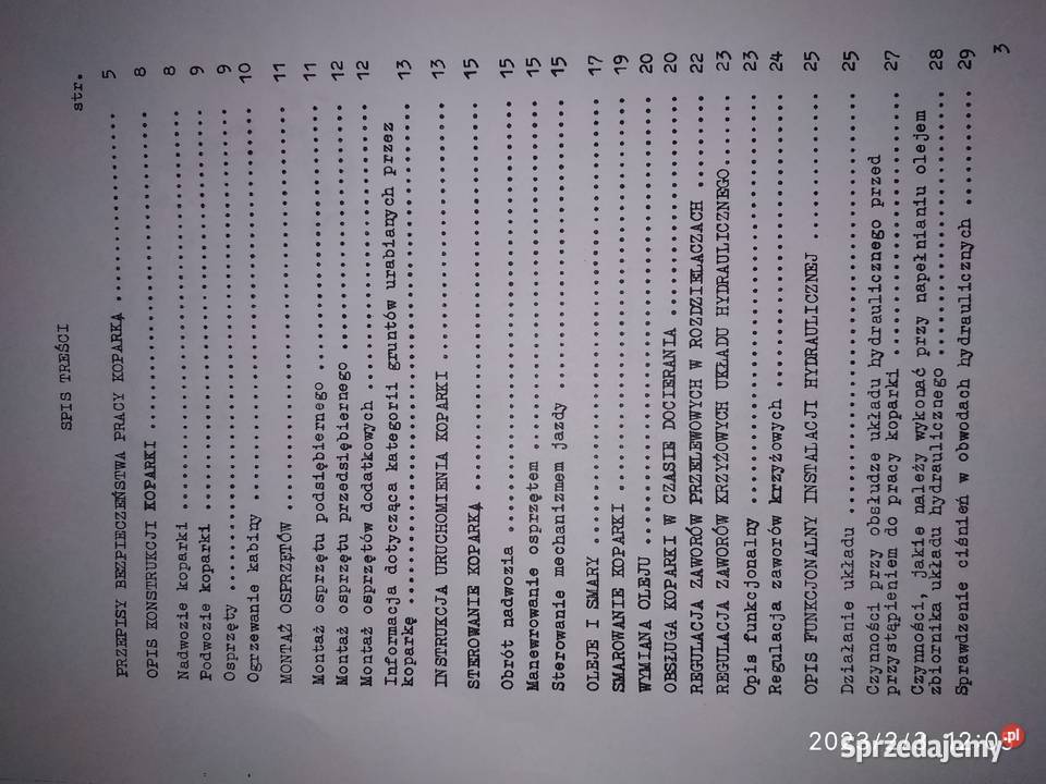 Koparka hydrgąsiencowa K408 WaryńskiInstrukcja Kraków