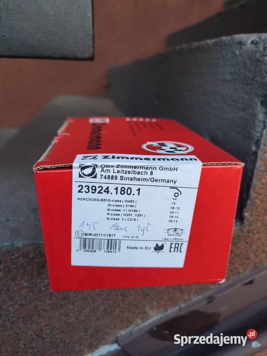 Klocki hamulcowe zimmermann 239241801 Rok produkcji 2024 mazowieckie