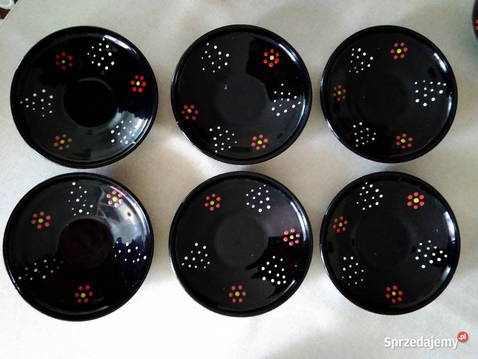 Filiżanka ze spodkiem hialitowa Huta HORTENSJA Gdynia