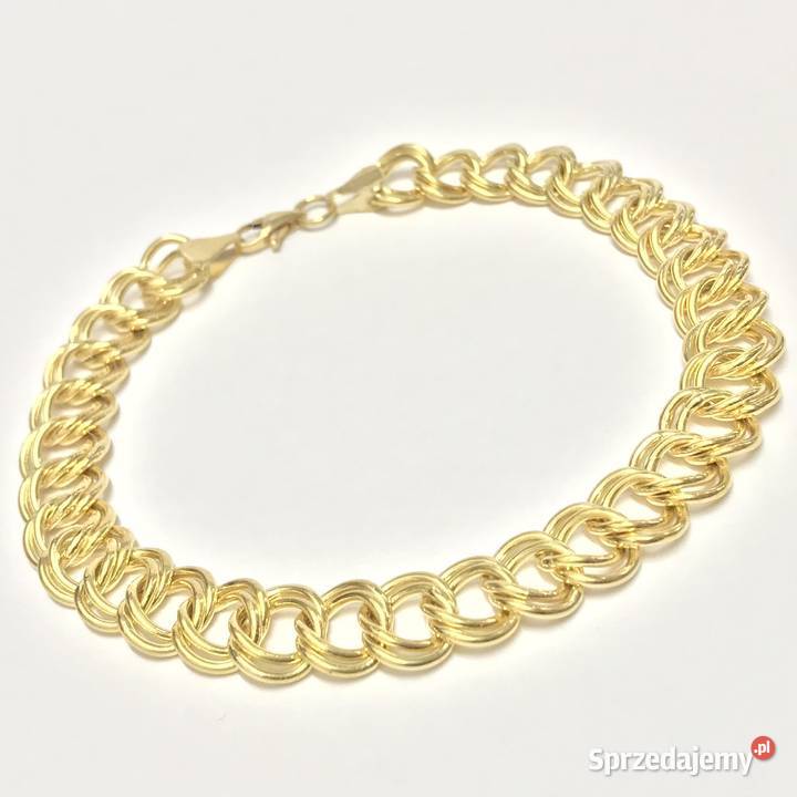 Złota BRANSOLETKA damska 18K podwójna PANCERKA Zegarki i Biżuteria Warszawa