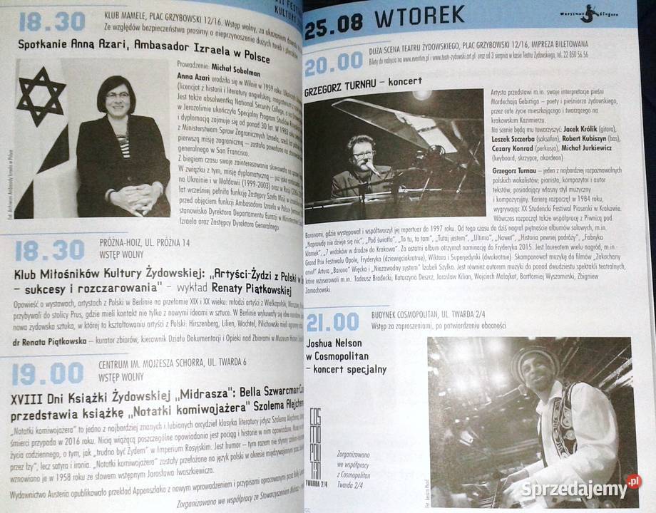 Warszawa Singera 12 Festiwal Kultury Żydowskiej Pozostałe Chełm sprzedam