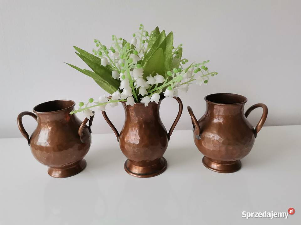 Stary miedziany wazon 3 sztuki Katowice