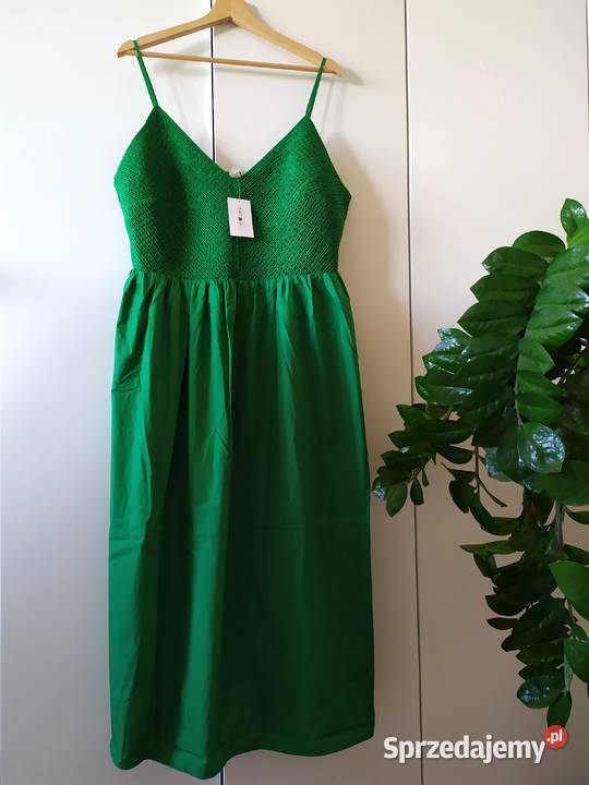 Sukienka zielona midi HM bawełniana 44 46 xxl Koszalin