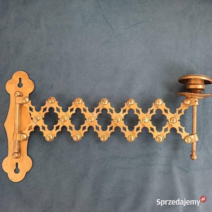 Stary mosiężny świecznik nożycowy Warszawa