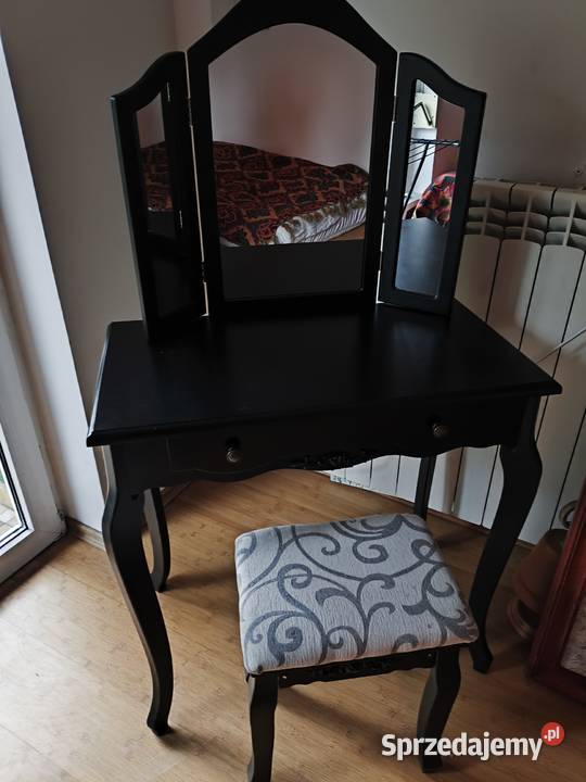 Toaletka trzy lustra drewno czarna róża wzór z mazowieckie Żyrardów