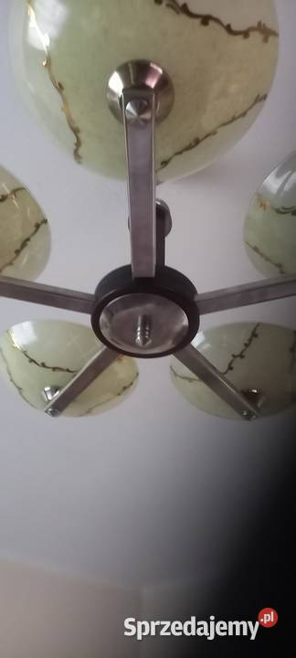 Pięcioramienny żyrandol w stylu Art Deco z Skierniewice