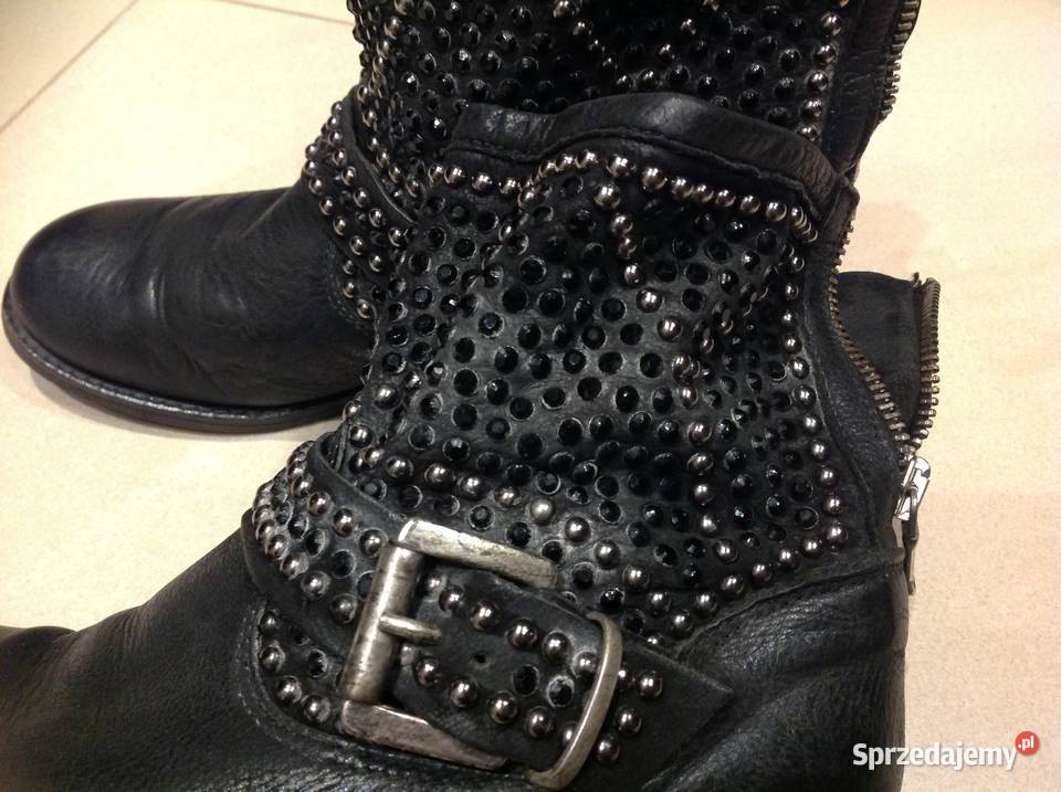 Wokery Damskie Skórzane 36 Czarne Nowa Sól