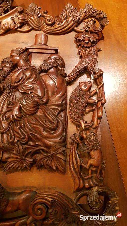 Rzeźba figura drewno Święta Rodzina Trzej Orneta