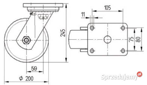 Koło skrętne widły i płytka ze stali spawanej Rolnictwo Kamionna