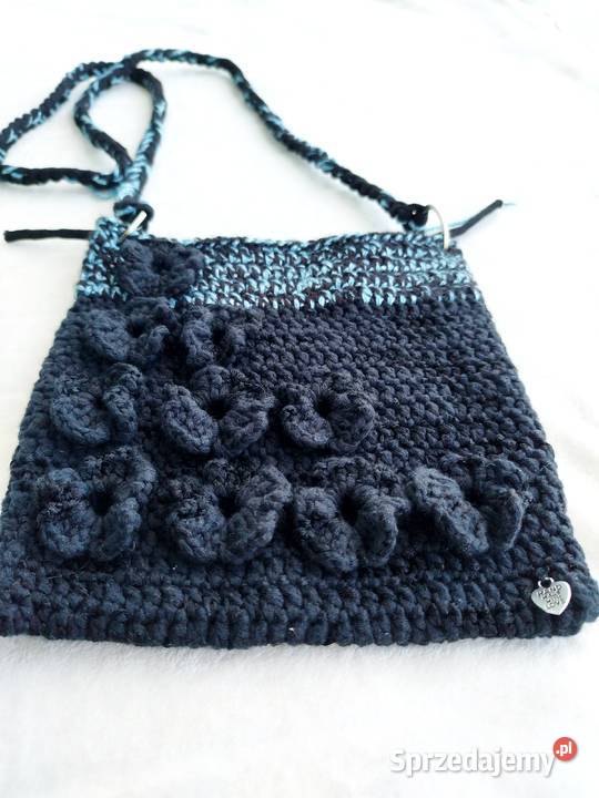 Mała torebka crochet listonoszka ręcznie robiona Galanteria i dodatki łódzkie Piotrków Trybunalski