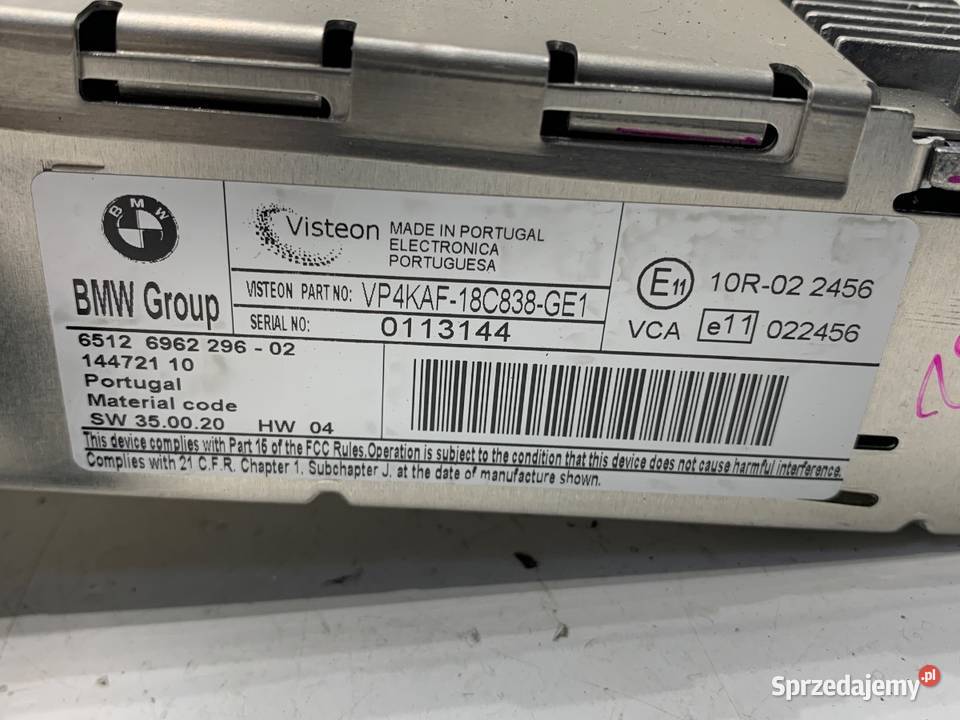 RADIO BMW E87 6962296 0313 ODTWARZACZ MULTIMEDIA Sprzęt audio fabryczny