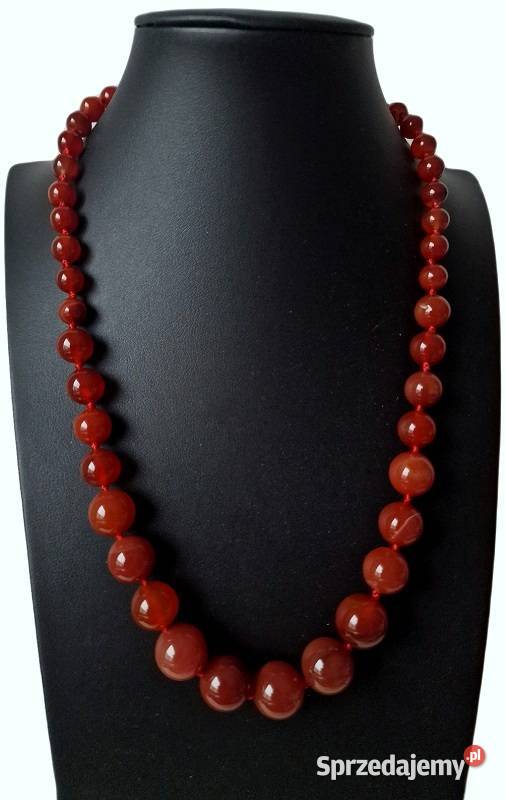 KARNEOLE NATURALNE NASZYJNIK W STYLU ART DECO Częstochowa