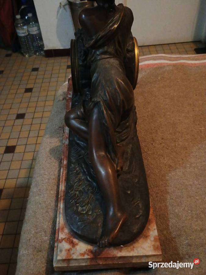 Kominkowy zegar francuski marmurowy stary Rzeszów