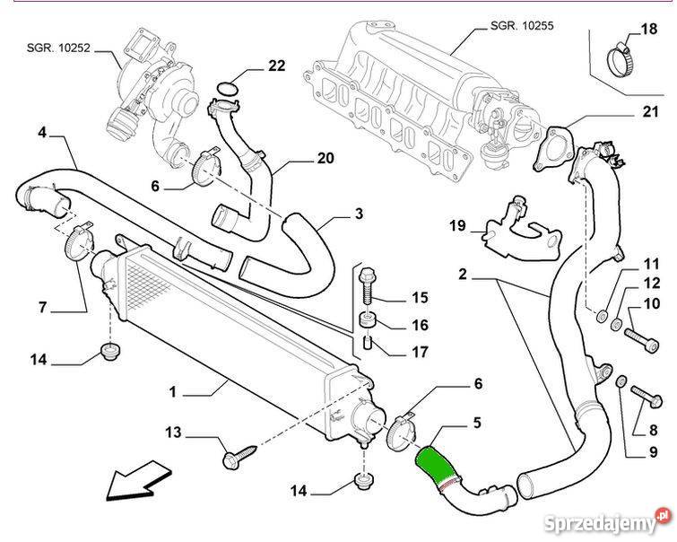 PRZEWÓD TURBO INTERCOOLERA FIAT BRAVO 16 Bielsko-Biała