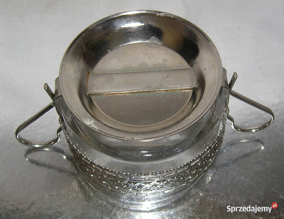 cukiernica vintage w metalowym koszyczkuDd Bartków