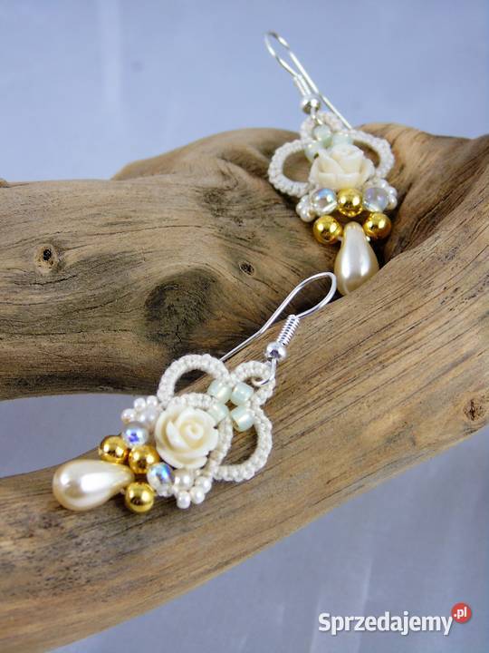 Kolczyki koronkoweróżne kolory Wiśniowa