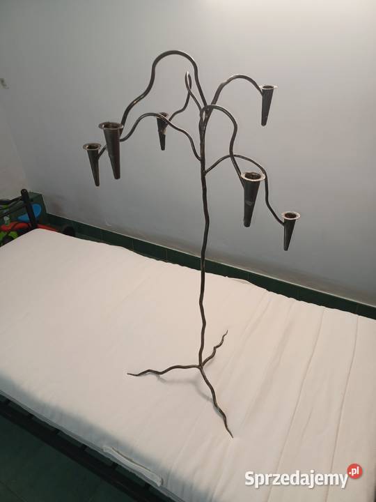 Świecznik żelazny sześcioramienny używany Świeczniki Łaziska Górne