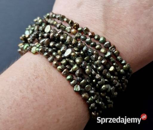 NATURALNE PERŁY SZMARAGDOWE BRANSOLETA VINTAGE Częstochowa sprzedam