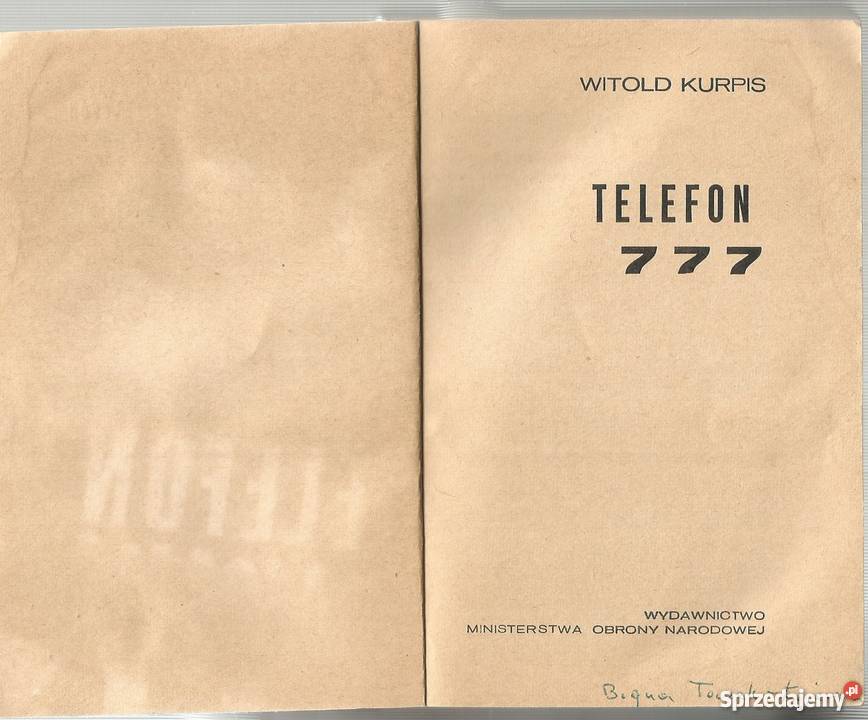 TELEFON 777 Witold Kurpis Sensacje 20 Wieku 1972 Tarnów