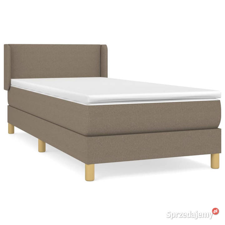 Łóżko kontynentalne z materacem taupe tkanina 88cm Warszawa