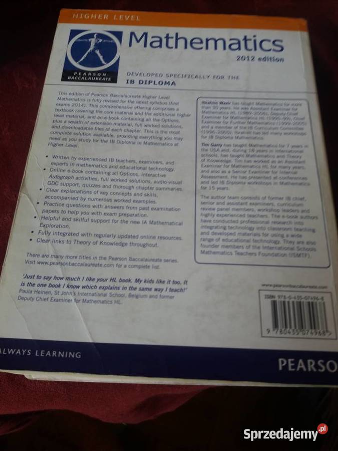 Podręcznik Mathematics IB Diploma 2012 sdition Kielce