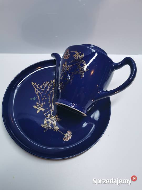 zestaw kobaltowy do mokki PRL lata 6070 lubelskie Lublin