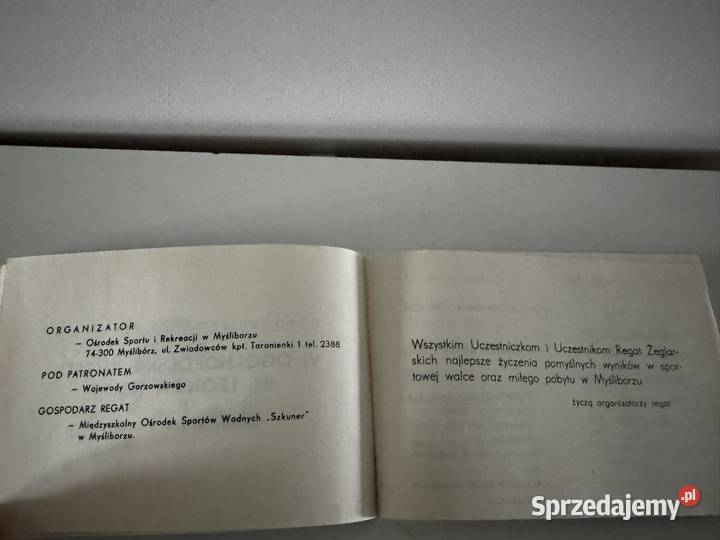 Broszura retro z regat im Leonida Teligi w Poznań