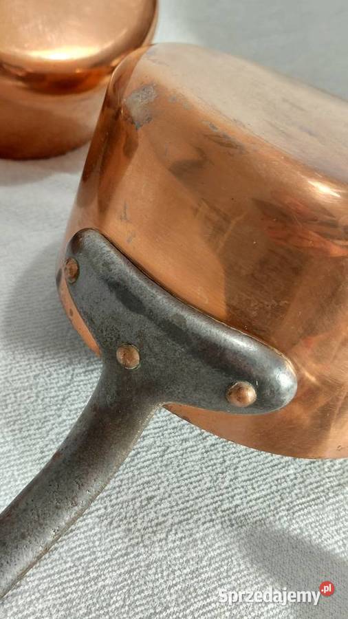 Zestaw pięciu Francuskich rondli miedzianych sprzedam