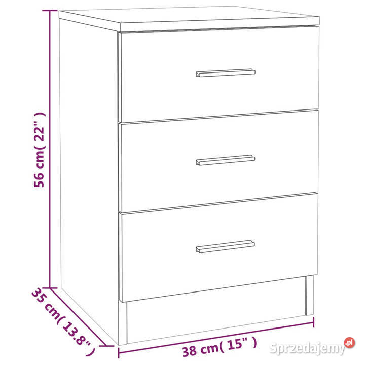 Szafka nocna brązowy dąb 38x35x56 WM815325 Warszawa