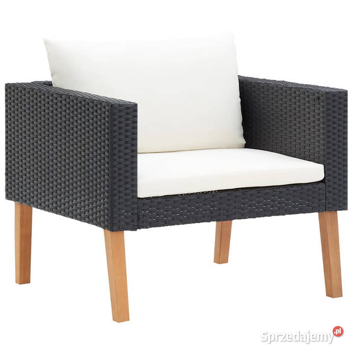 Pojedyncza sofa ogrodowa z poduszkami rattan PE Warszawa
