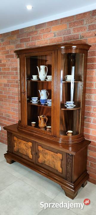 Ekskluzywna serwantka witryna dębowa Kredensy i witryny Łagów