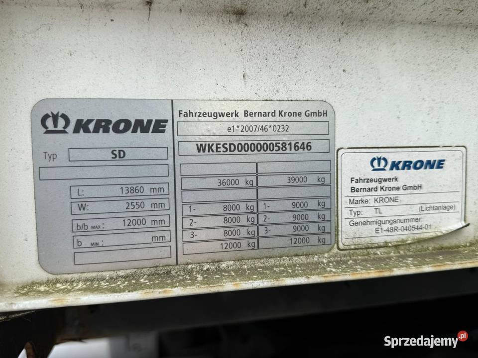 Naczepa Krone burtowe Burtowe i plandeki Przyczepy i naczepy Konin