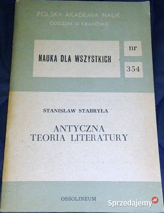 Antyczna teoria literatury Stanisław Stabryła Chełm