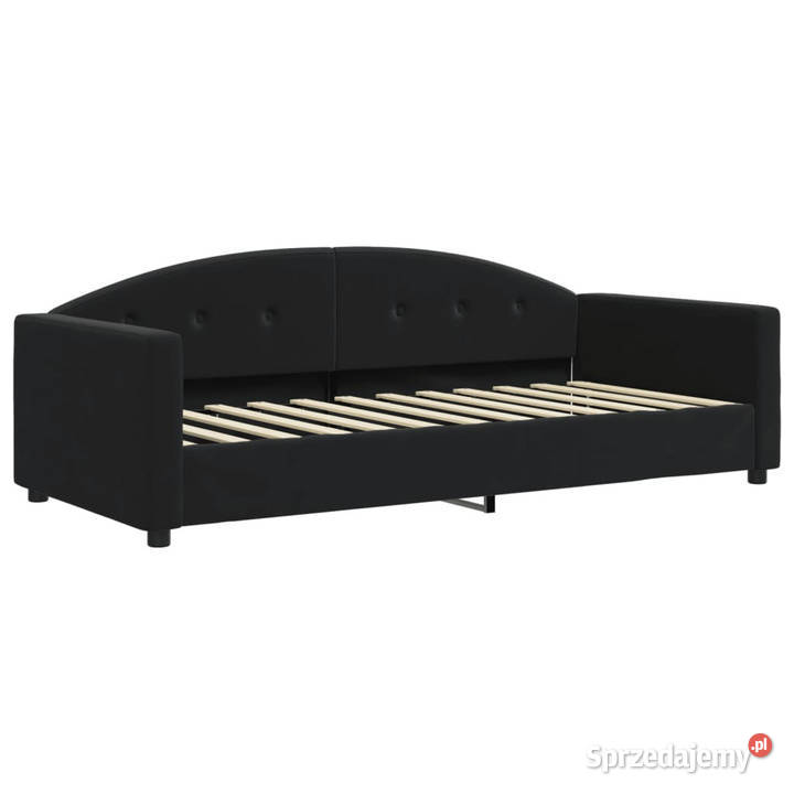 Sofa rozsuwana z materacami czarna aksamit Warszawa