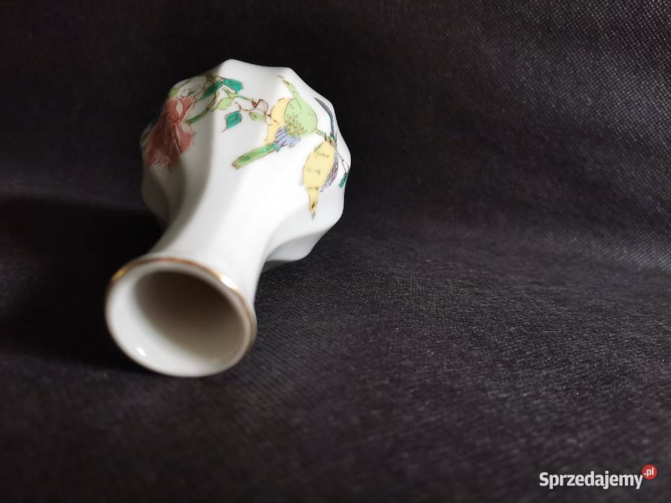 Stary mały porcelanowy wazon Ptaki Katowice