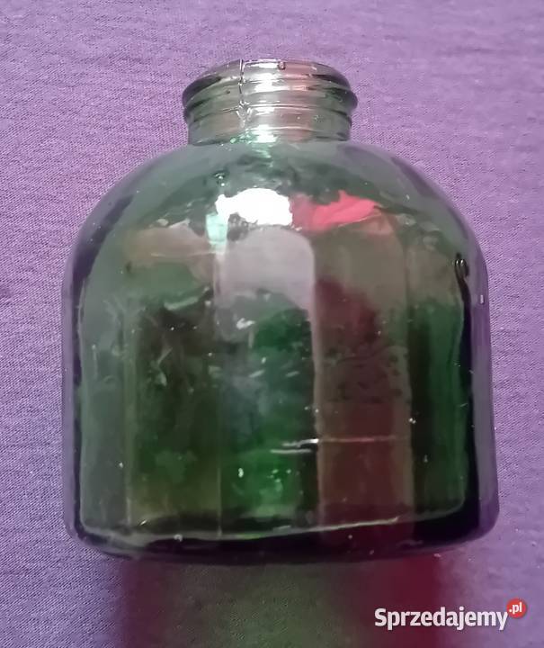 Zabytkowy kałamarz flakon na atrament zielone