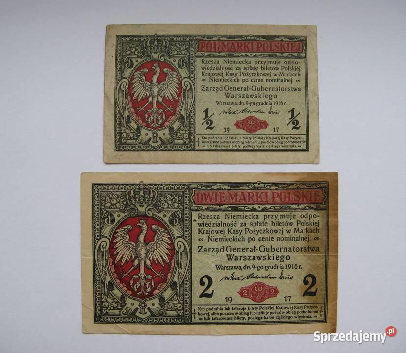 12 2 Marki Polskie 1916 zestaw 2 śląskie Dąbrowa Górnicza
