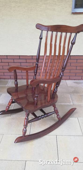 Fotel drewniany bujany na biegunach bujak Garwolin sprzedam