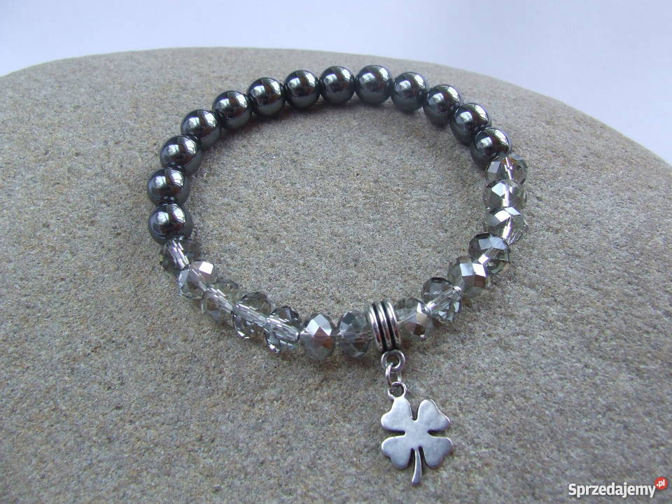 Bransoletka z hematytu hematyt kryształki Pozostałe Stalowa Wola