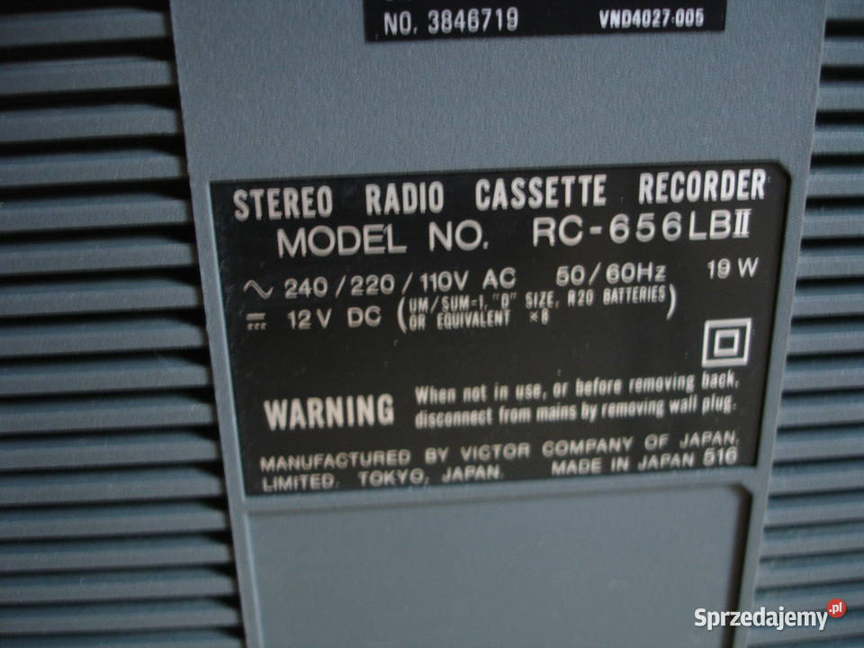 Radiomagnetofon JVC RC656LBII Zielona Góra