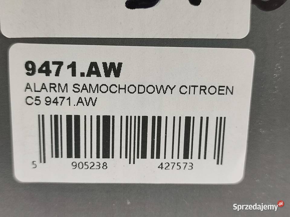 ALARM SAMOCHODOWY CITROEN C5 I 20012008 9471AW Panele sterowania, przełączniki