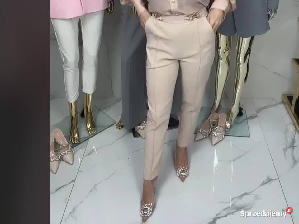 Spodnie Beżowe Cygaretki Damskie r S NOWE złoty lubuskie Nowa Sól sprzedam