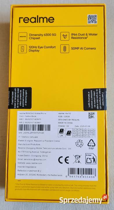 Realme 14x 6gb128gb Nowy Zaplombowany mazowieckie Warszawa