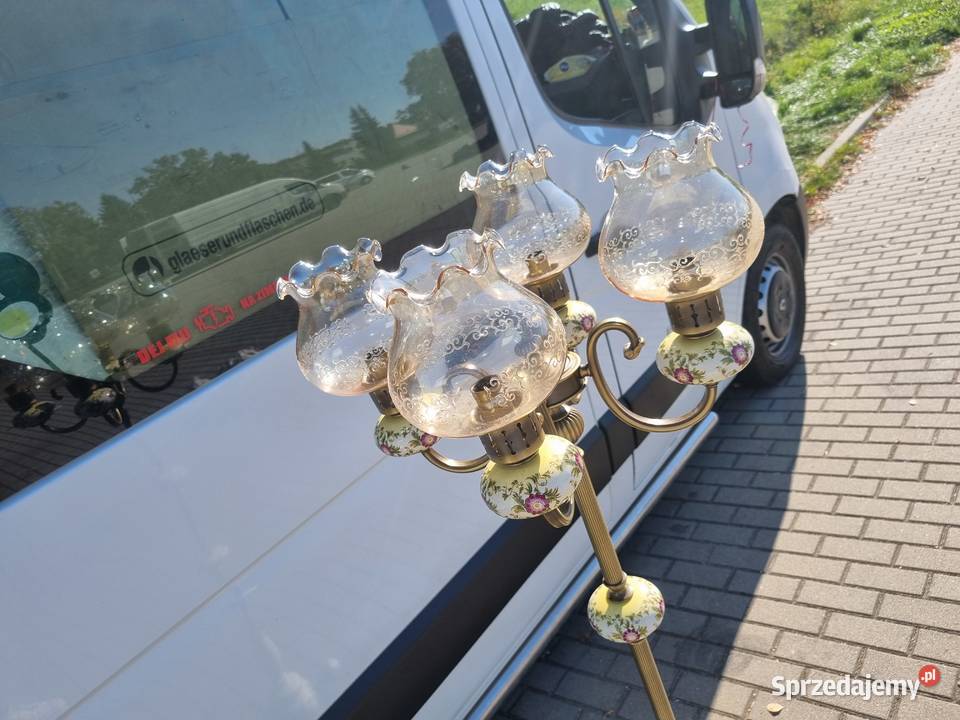 Lampa Antyczna podłogowa Porcelana antyk 4 Dzierżoniów
