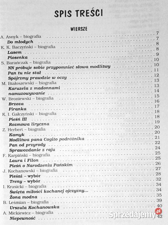 Opracowania lektury i wiersze kl 2 Gimnazjum Chełm