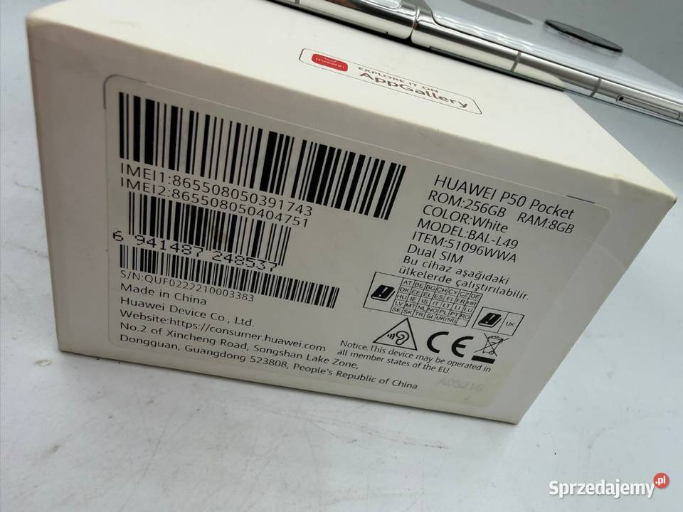 Rozkładany smartfon Huawei P50 Pocket 8256GB śląskie Popów sprzedam