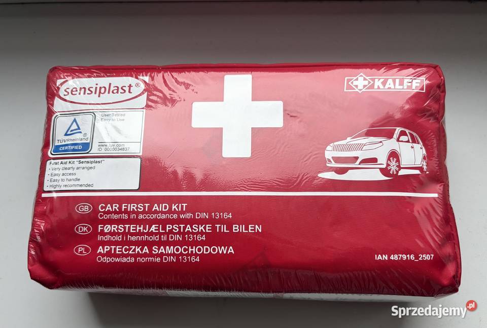 Apteczka Samochodowa Sensiplast z wyposażeniem Praszka