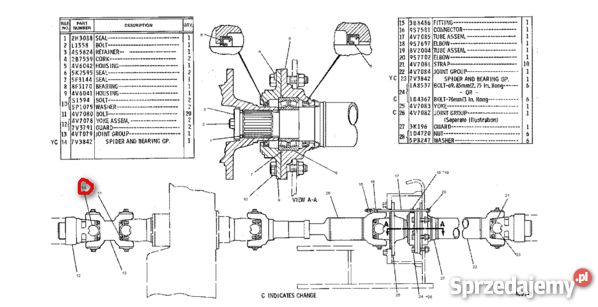 Krzyżak układu napędowego Caterpillar CAT 7V3842 Stalowa Wola